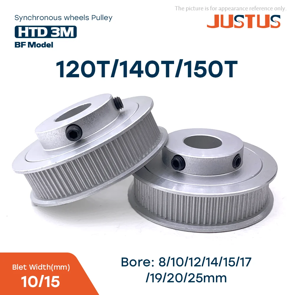 HTD 3M Synchronizing Wheel 120T/140T/150 Teeth Bore 8/10/12/14/15mm Timing Belt Width 10/15mm 3D printer CNC Parts