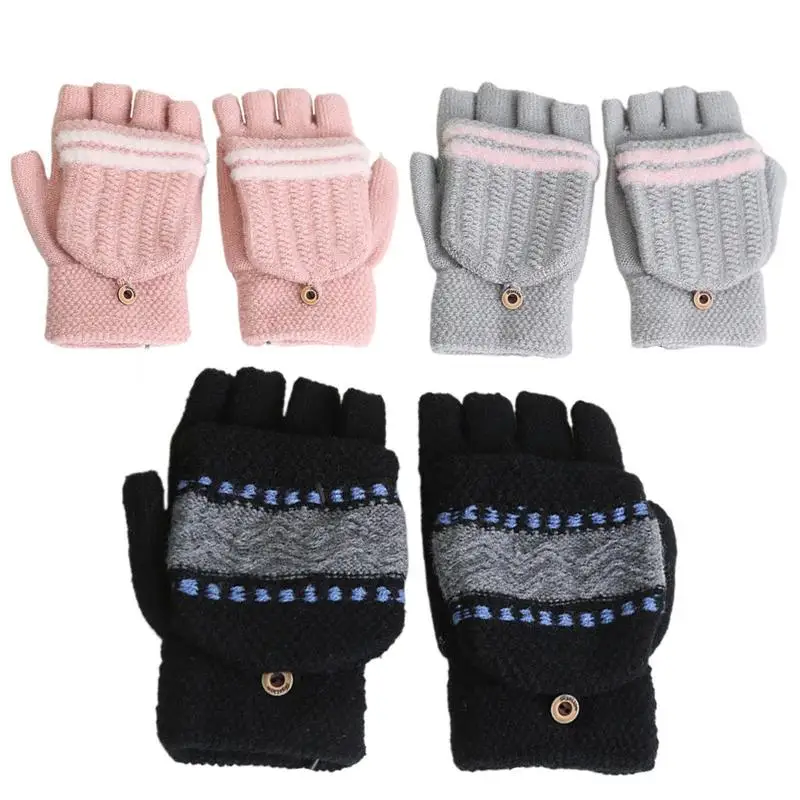 Fingerless Heated Gloves Heating Men Women Fingerless Winter Gloves Adjustable Temperature Winter Warm Heating Mitten USB Hand