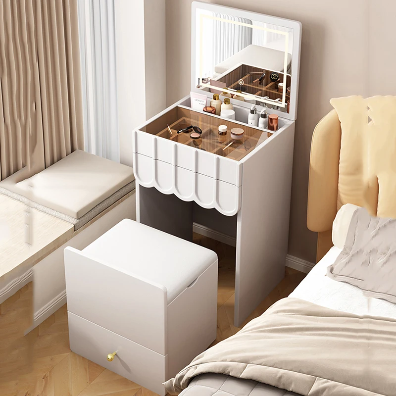 

Mirror Light Dressing Table Modern Storage White Cabinet Dressing Table Drawers Makeup Penteadeiras De Maquiagem Furniture