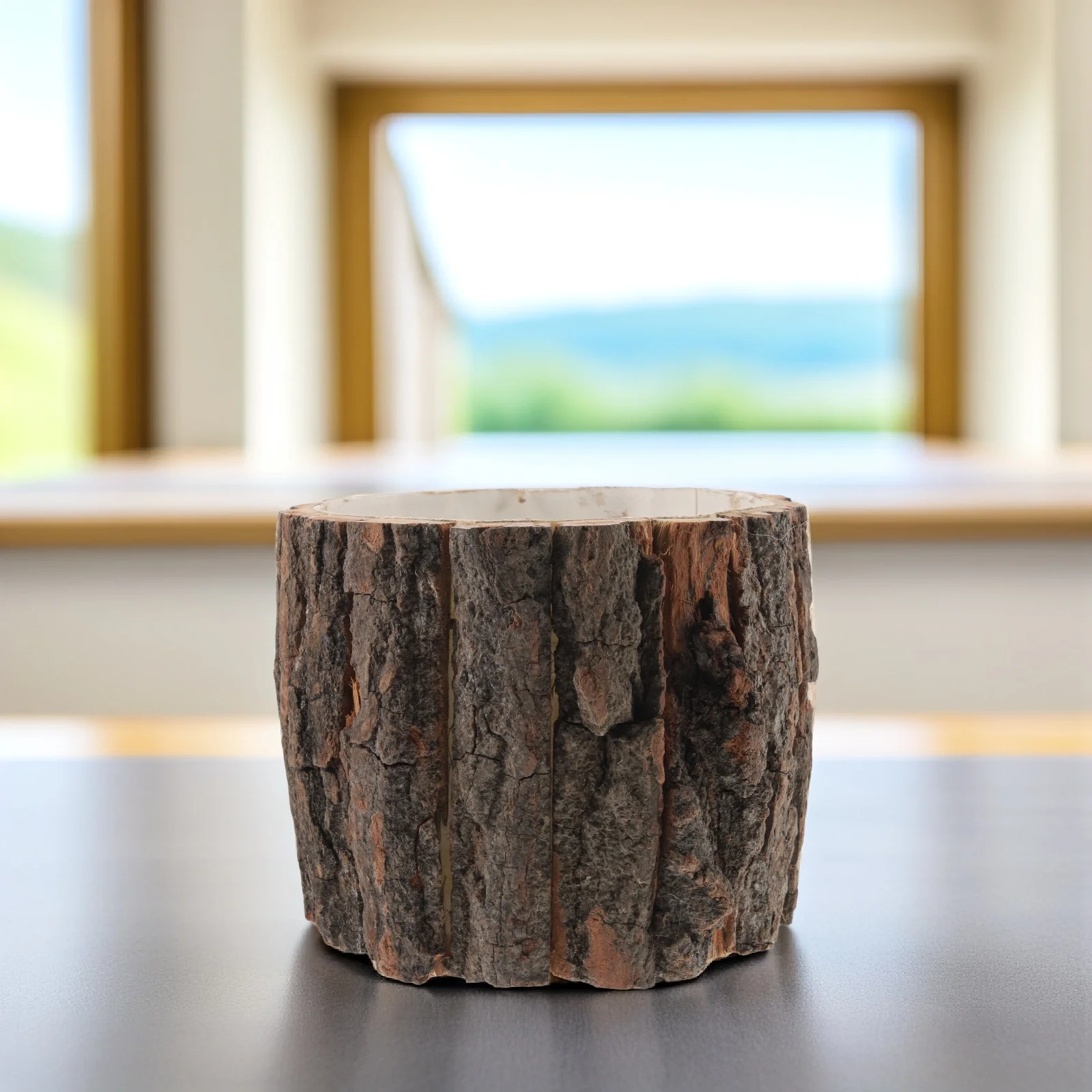 

Wood Bark Flower Pot Rustic Planter Decorative Vase Centerpiece Tree Stump Plant Pots Flower Shop Natural Design
