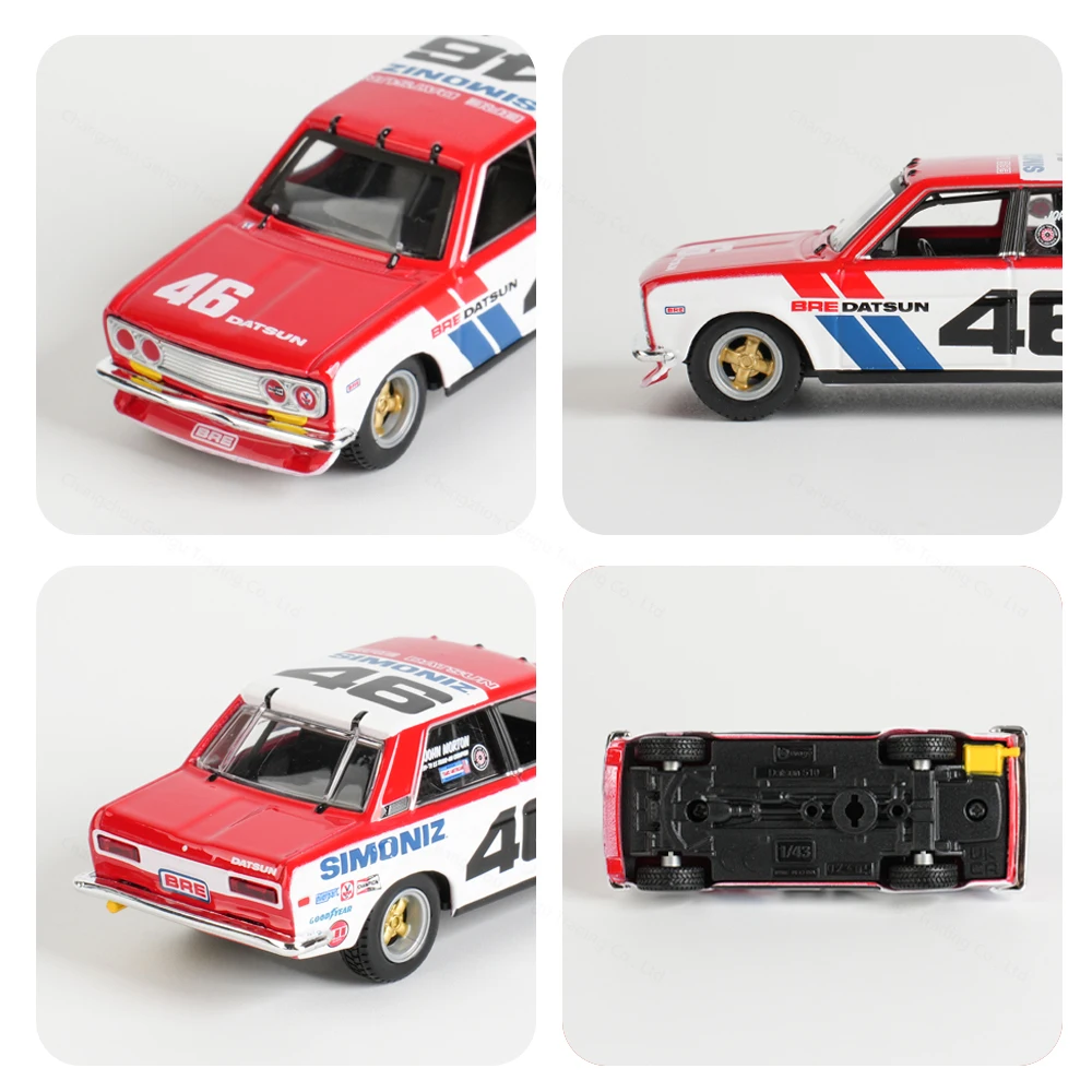 Bburago-Fundido brinquedos do carro de corrida, Die Cast Veículos, Modelo Collectible, BRE Datsun 510, 1:43