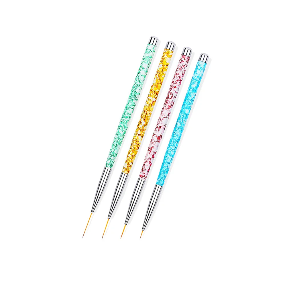 

4pcs Art Set Line Nails Fine Detail Paint Brush For Diy Nail Design Flowers Patterns Nail Brush Set Line For Nails