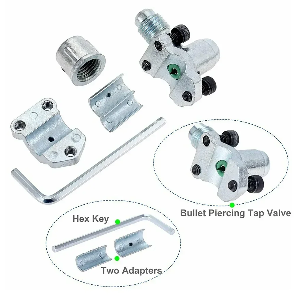 A/C Retrofit Valve & BPV31 Bullet Piercing Tap Kit For R12 R22 R134A AP4502525 BPV31D GPV14