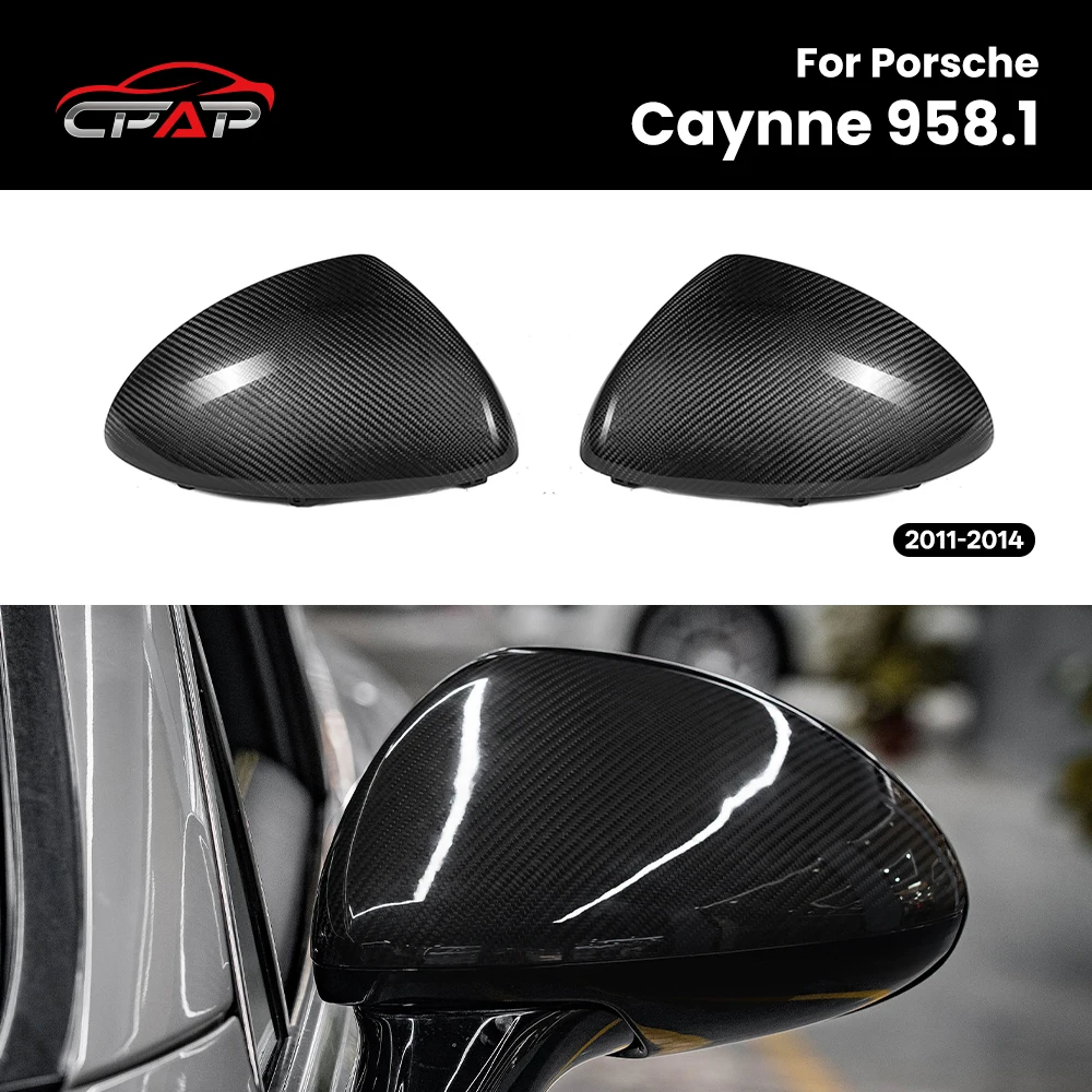 

Real Dry Carbon Fiber Rearview Mirror Cover Caps For Porsche Cayenne 958.1 2011-2014 OEM Style Car Exterior Accessories
