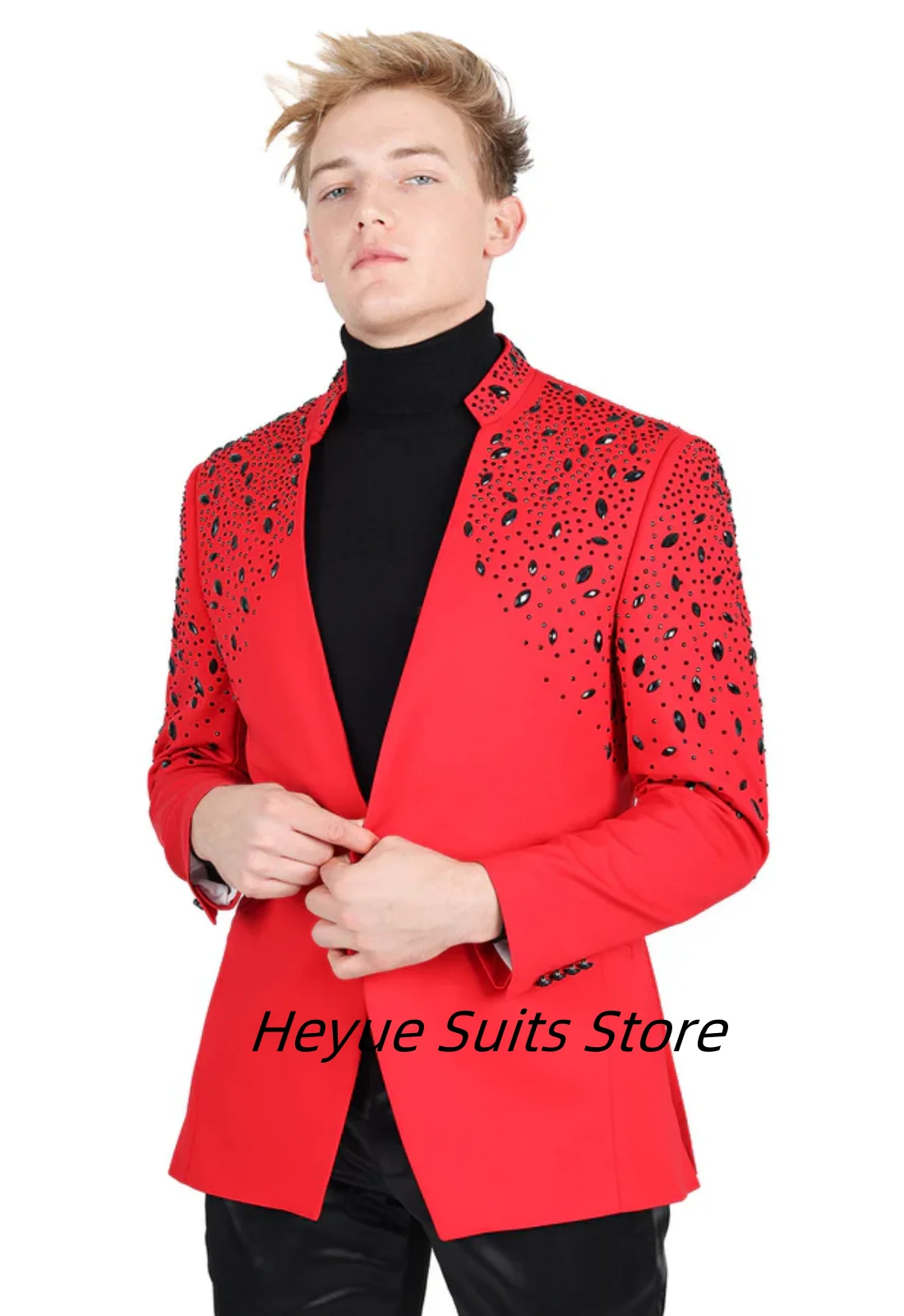 Luksusowe błyszczące diamenty Garnitury męskie Slim Fit Formalne smokingi ślubne dla pana młodego 2-częściowe zestawy Francuski styl Marynarki męskie Eleganckie Ropa Hombre