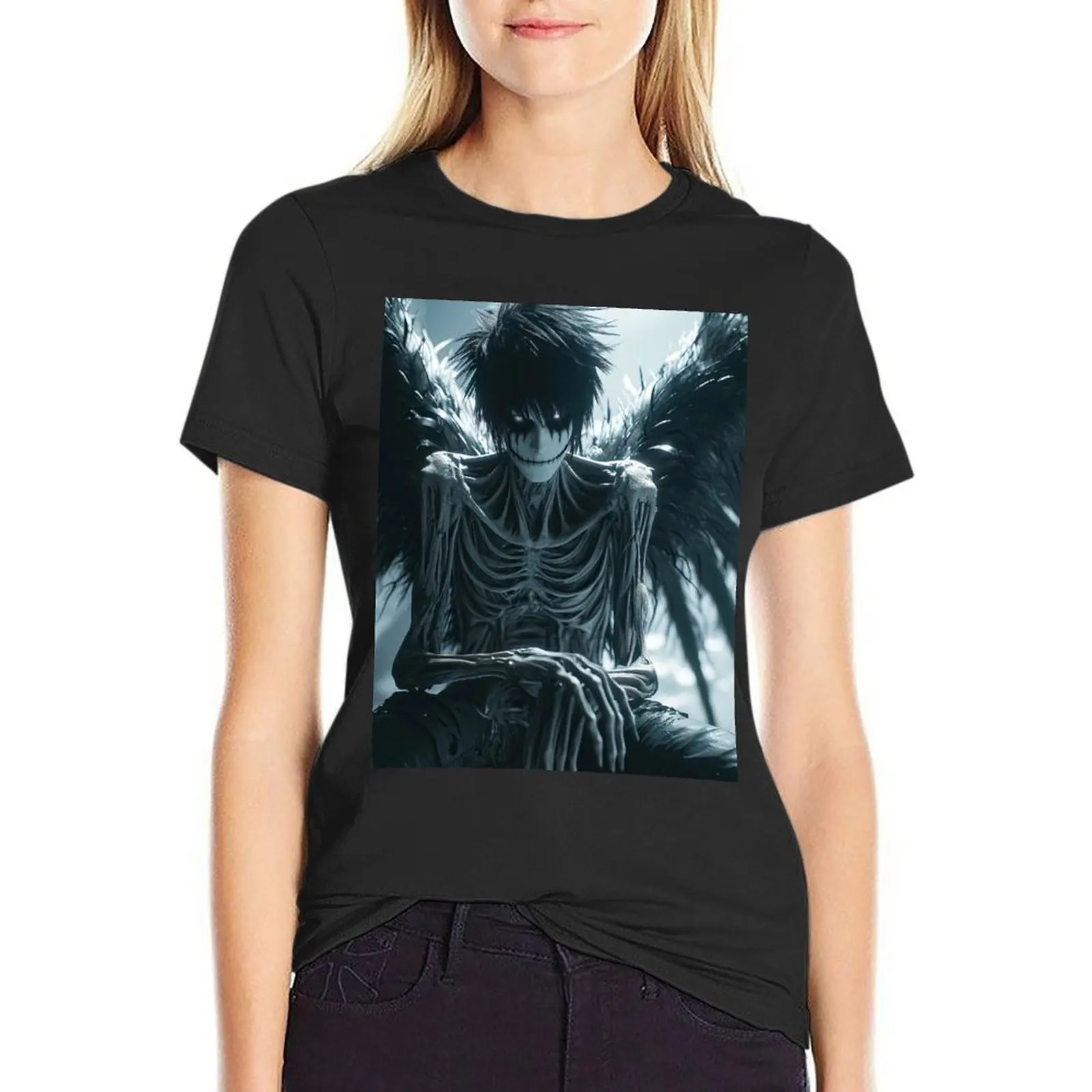 

Skeleton with wings reflecting himself T-Shirt customs design your own sweat Blouse Top Women