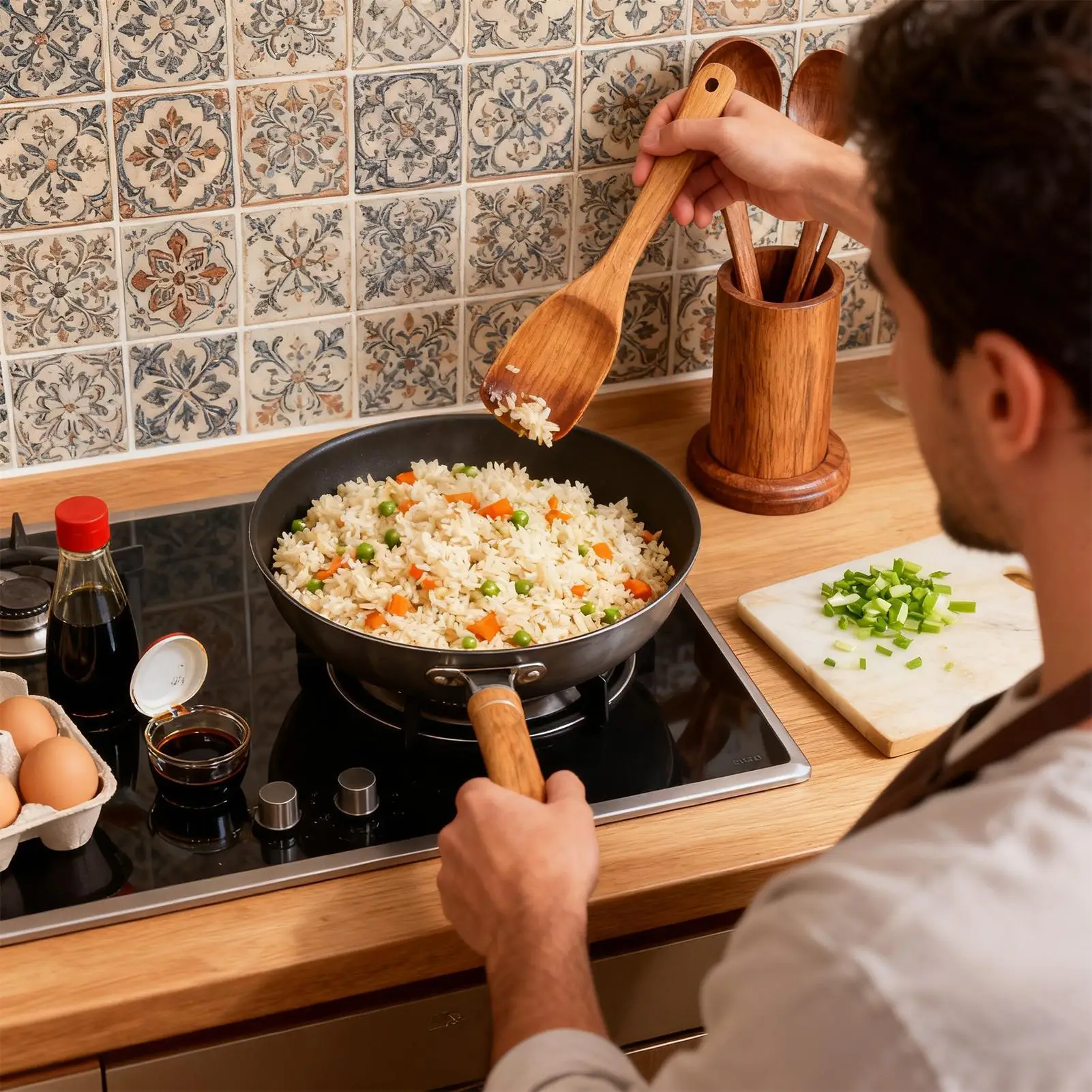 

Kitchen Cooking Utensils Set Hangable Serving Baking Kitchen Wooden Utensils Spoons Spatulas For Apartment Catering Truck Dorm