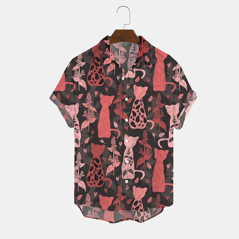 

Новая мужская рубашка свободного покроя в европейском и американском стиле с 3Dпринтом и коротким рукавом, модный кардиган с отложным воротником, мужская рубашка больших размеров