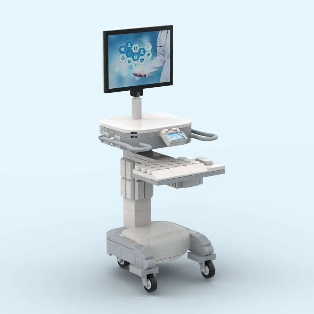 MOC Medical Workstation City Dental Clinic Scene Building Blocks Street View Computer Hospital Doctor Nurse Accessories Toys