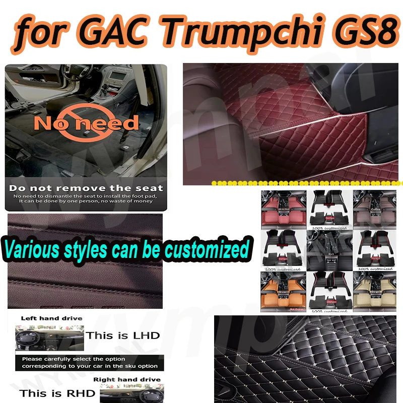 

LUXURY Car Floor Mats For GAC Trumpchi GS8 Seven Seats 2020 2021 Custom Auto Foot Pads Automobile Carpet Cover Interior