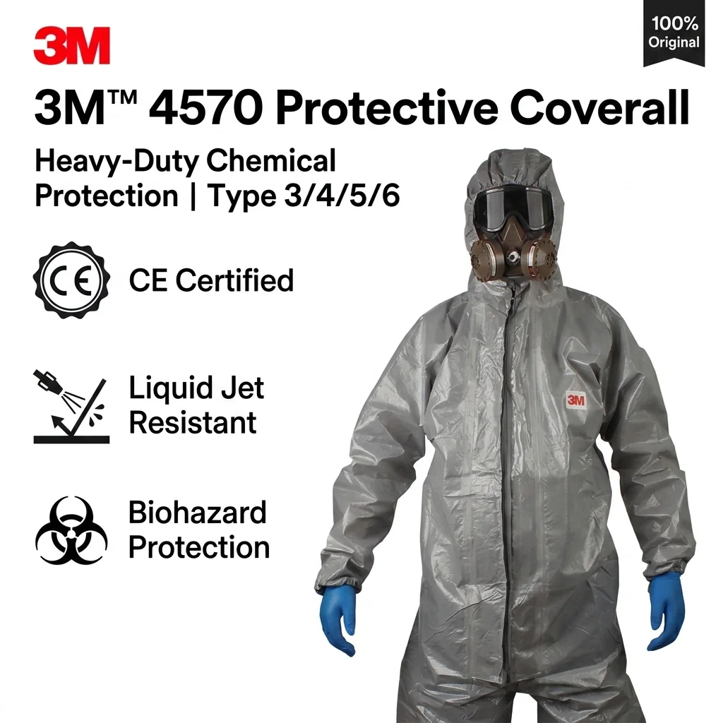 3M 4570 Protective Coverall CleanRoom Clothes Anti static Anti chemical liquid splash Radiation protection effective particles