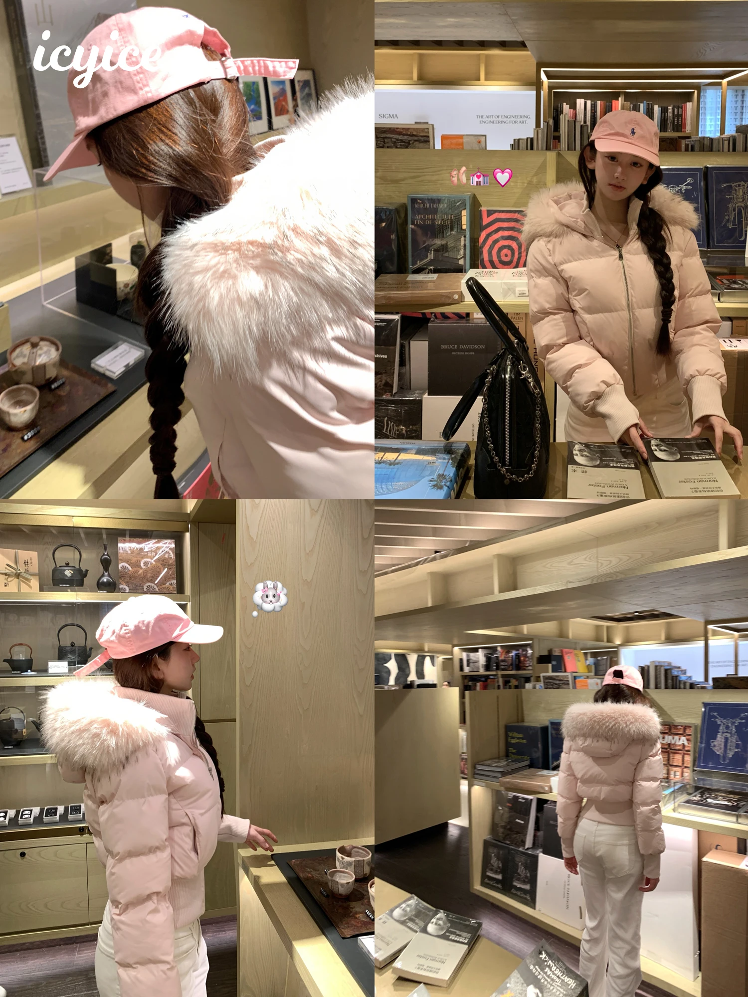 

Утепленная хлопковая куртка Icce Snow Mountain с отстегивающимся меховым воротником и капюшоном, розовая, для девочек, в корейском стиле