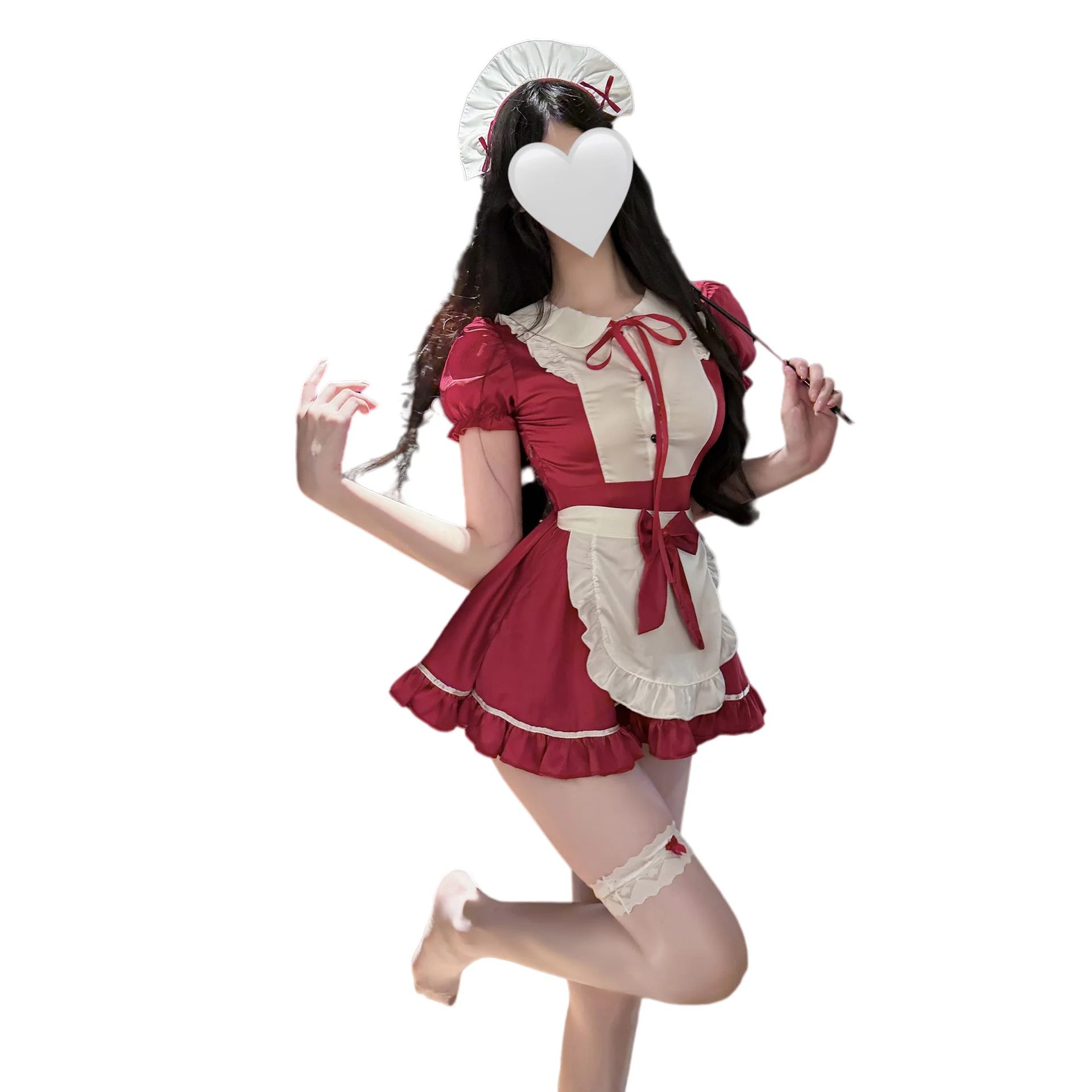 Uniforme de sirvienta de cocina estilo Lolita COS, con cuello de muñeca, diseño japonés de princesa dulce y adorable, y contraste de colores, para un look apasionado y seductor.