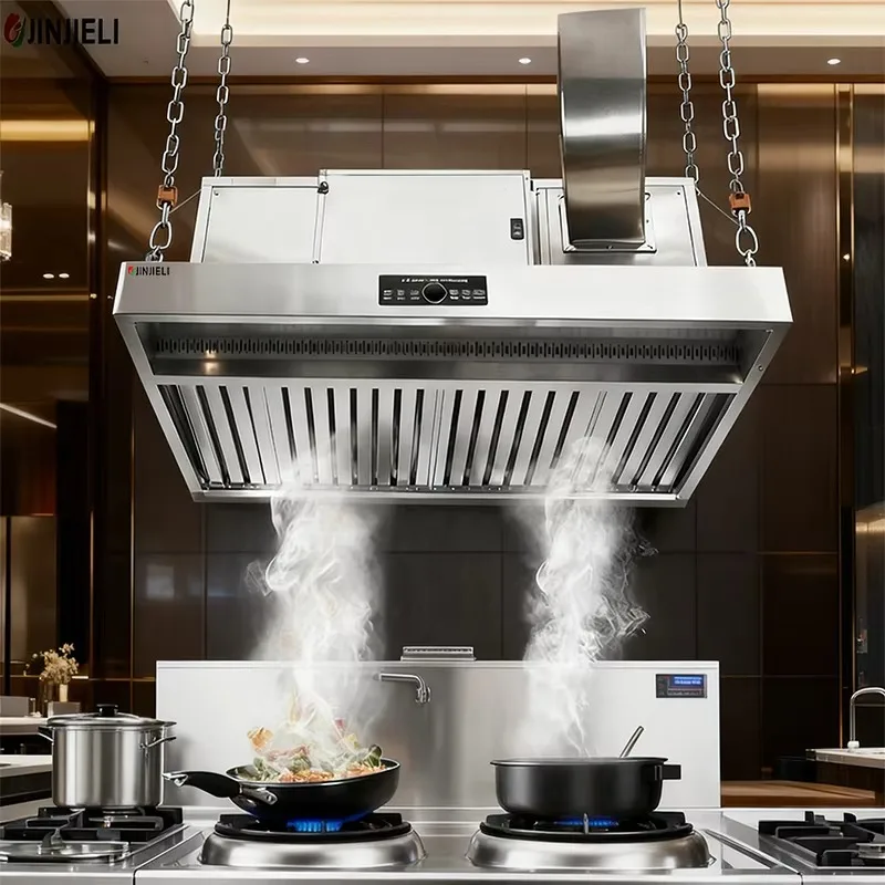 Manufacturer Stainless Steel 201 Commercial Exhaust Range Hood for Restaurant Air Purifier Gas Processing Machinery
