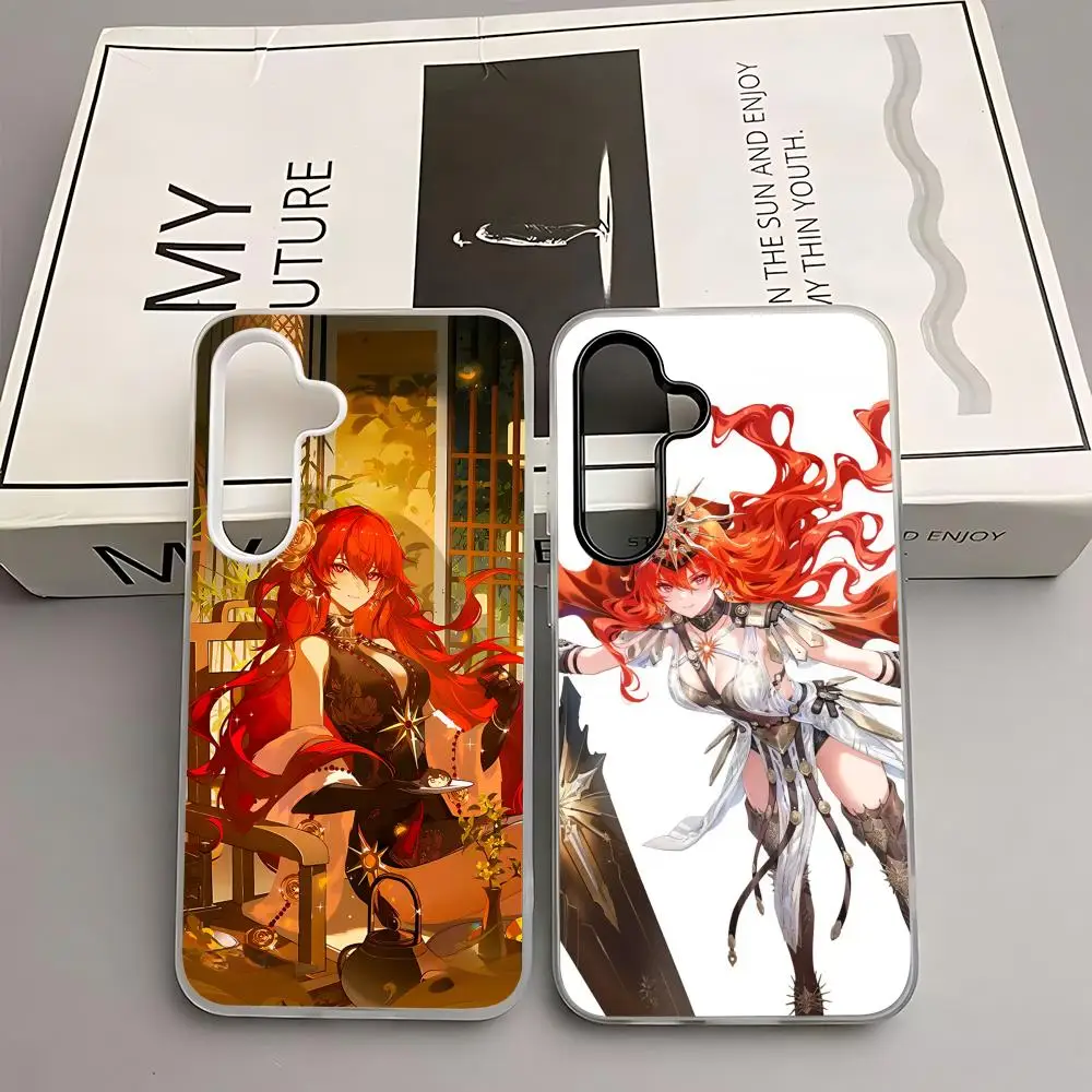 Augusta Wuthering Waves Phone Case for Samsung A16 A56 A36 A26 A55 A54 A15 A35 A25 White 2-in-1 Jelly case
