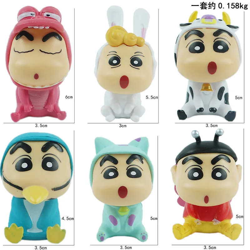 1Set Crayon Shin Chan Action Figure Cartoon Japanse Kawaii Figurines Verzamelobjecten Film Perifere Speelgoed Geschenken Voor Kinderen