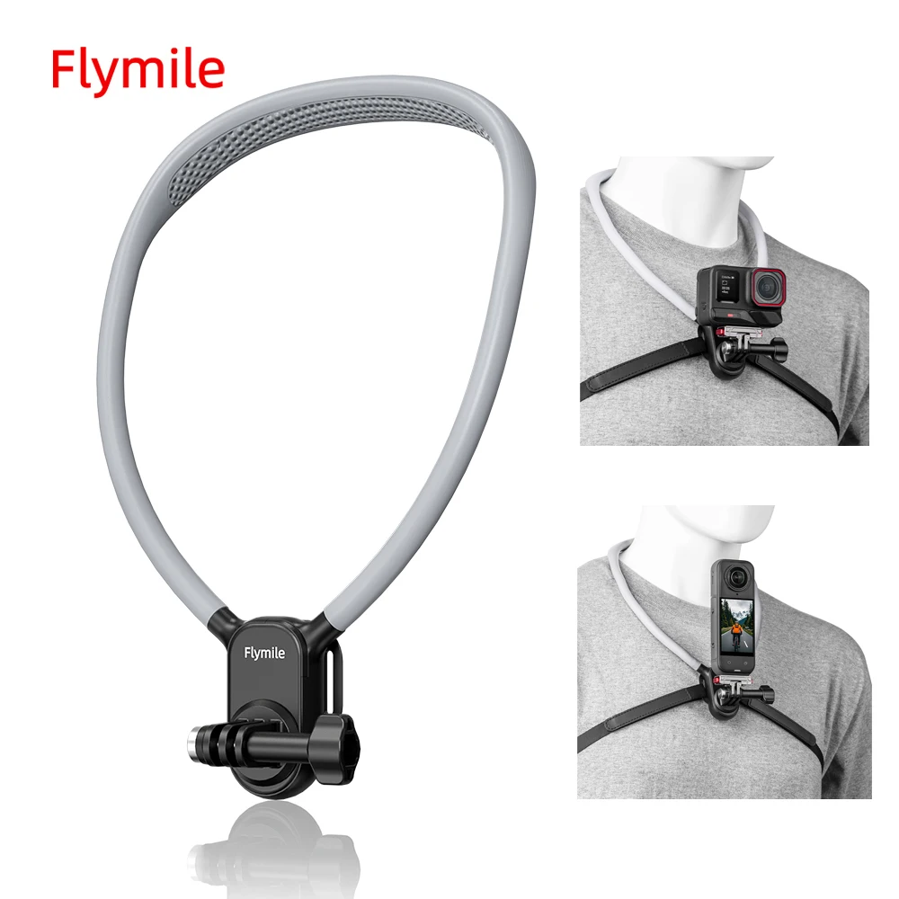 

Flymile Neck Mount Holder for DJI Action 5 Pro/Osmo 360/Insta360 Ace Pro 2/Gopro 13 12 Accessories Camera POV Mount Chest Strap