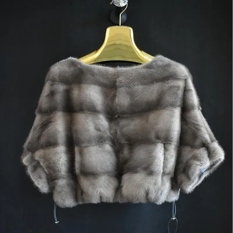 Women's Natural Mink Fur Jackets, Real Mink Shawl, Short Coats, Casual Jackets, European and American Fashion, High Quality, New