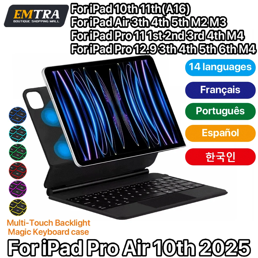 

Magic Keyboard for IPad 10th 11th 2025 Air 13in 11in Wireless Keyboard Bluetooth for IPad Air 4 Air 5 Pro 11 Magnetic Case Stand