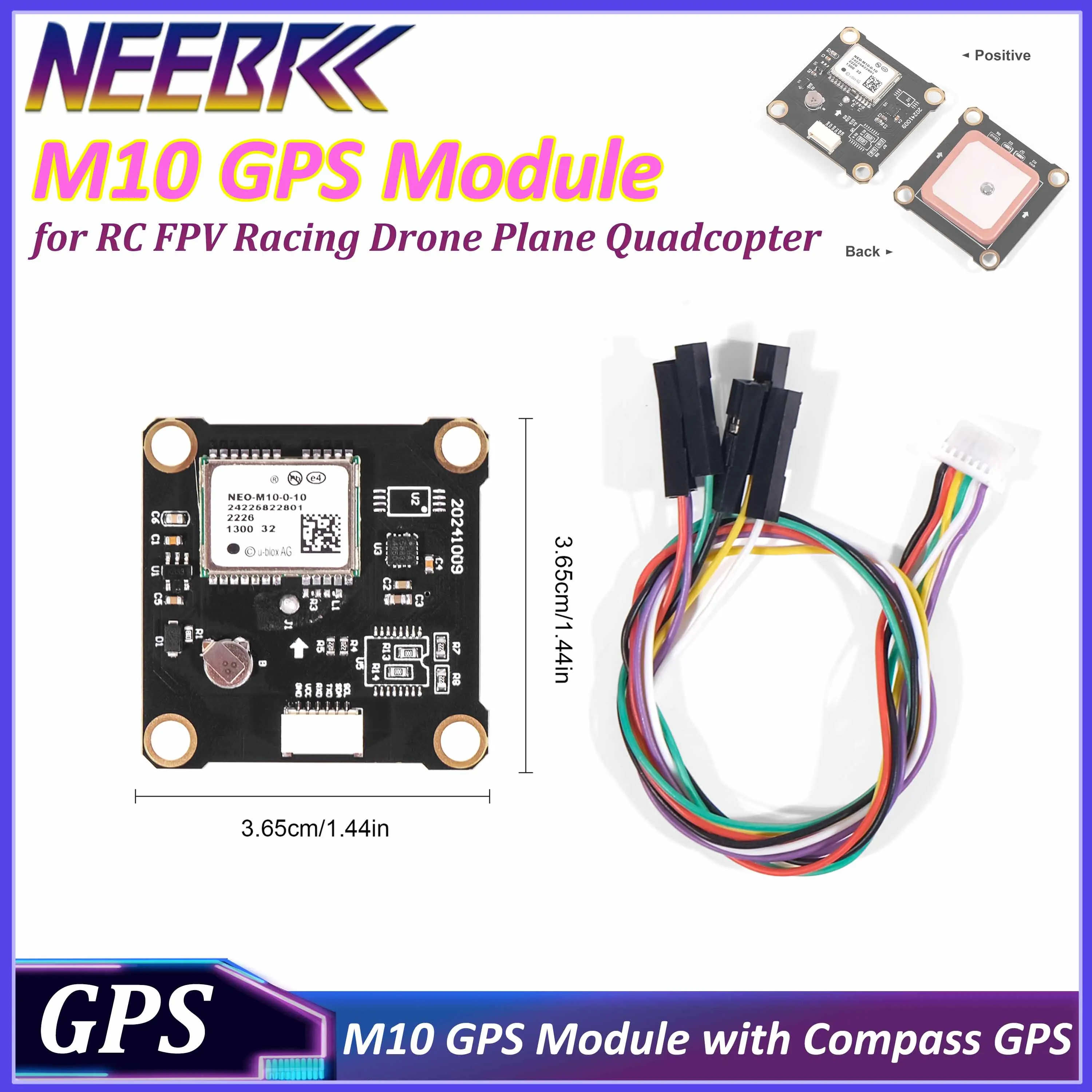 

New NEEBRC NEO M10 GPS Module w/Compass GPS Long Range for RC FPV Racing Drone Aircraft Plane Quadcopter Multicopter DIY Parts