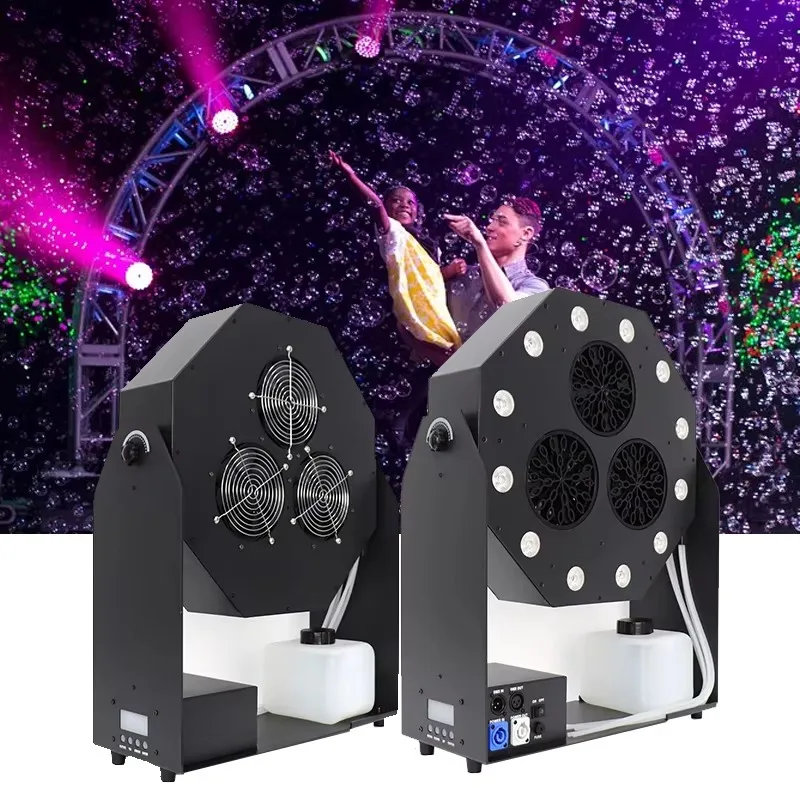 120W Bubble Machine Remote Control LED RGBW DMX512 Bubble Sprayer Stage Effect Equipment For DJ Disco Event Kids Party Wedding