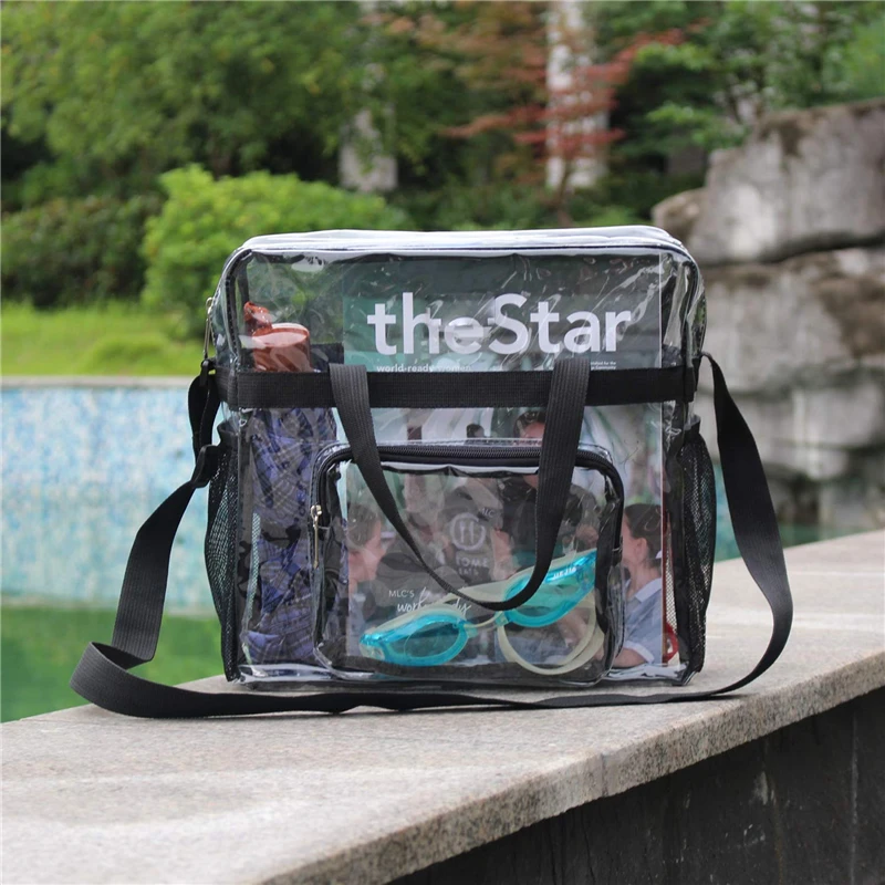 Portable Transparent Shoulder Crossbody Bag Tote Satchel PVC Handbag For Women Lady Large Capacity Clear Shopping