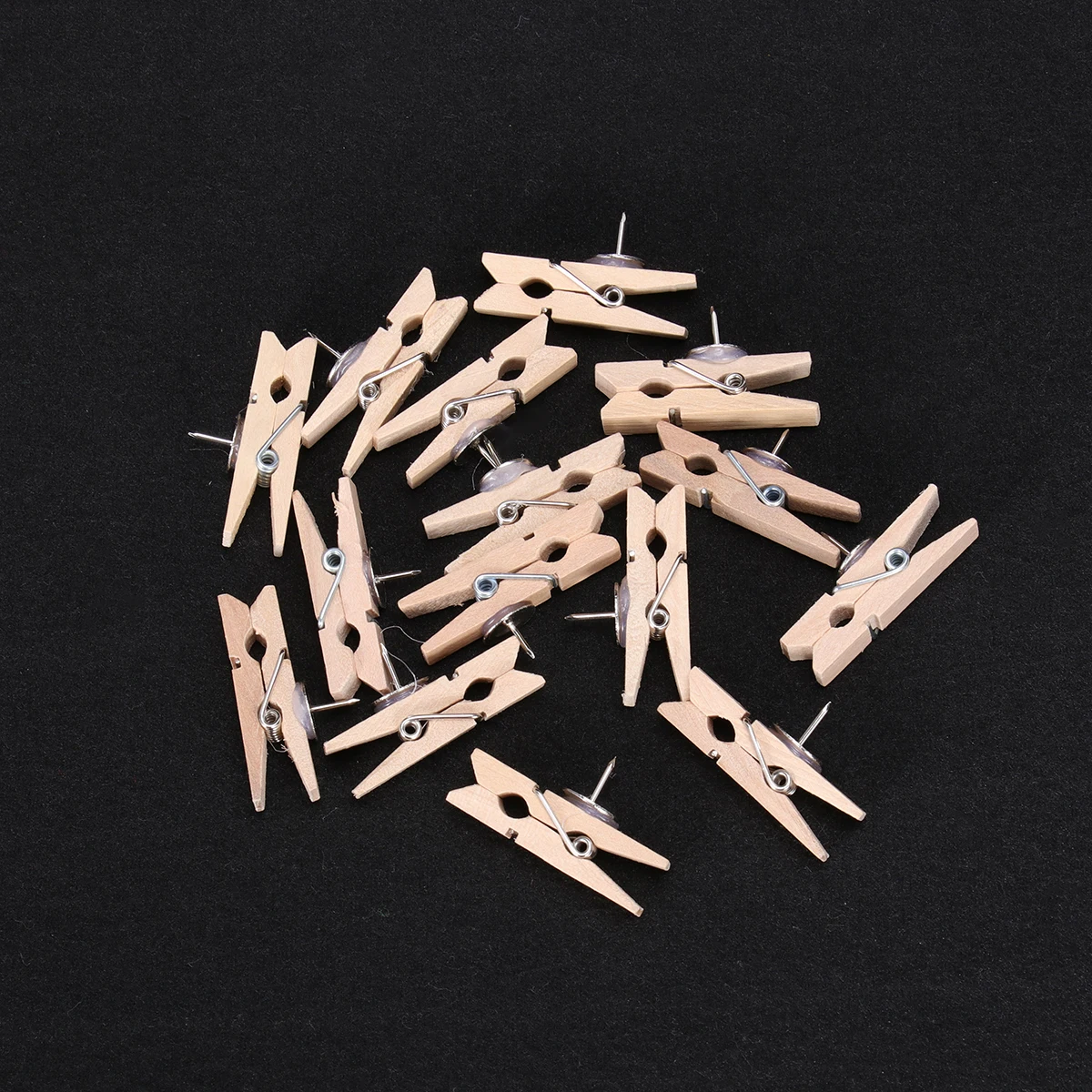 30 Pcs Wooden Clips Thumbtack Craft Projects Practical Pushpins Cork Board Reusable Memo Note Photo Storage