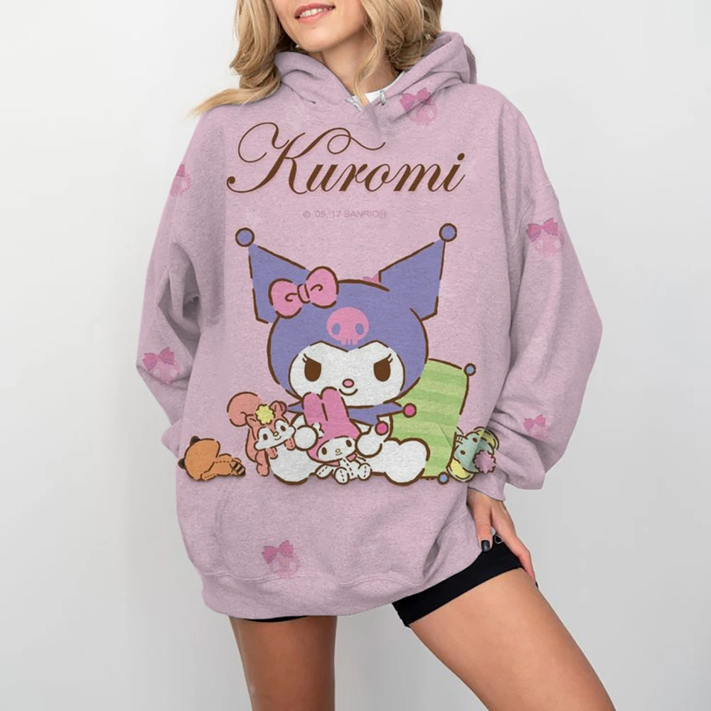 

MINISO весенне-осенняя детская толстовка с капюшоном HELLO KITTY, пуловер с героями мультфильмов для взрослых и детей, повседневная одежда с капюшоном, модное пальто для мальчиков и девочек со шляпой