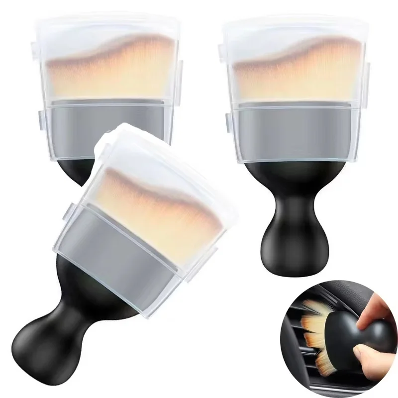 Car Air Vent Cleaning Soft Brush with Casing Car Interior Cleaning Tool Artificial Car Brush Car Crevice Dusting Car Detailing