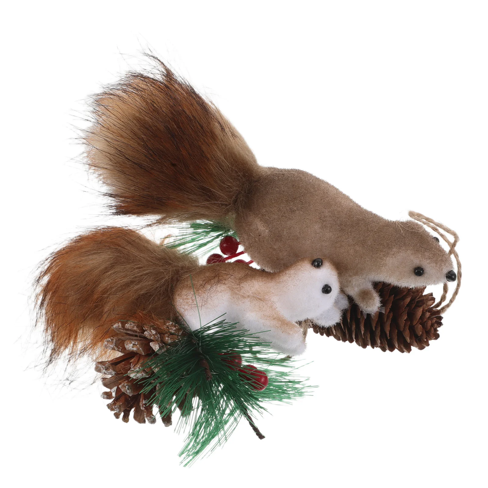 

2Pcs Simulation Squirrel Hanging Ornament Small Animal Figurines for Xmas Tree Home Party Decoration Squirrels Hanging Ornament