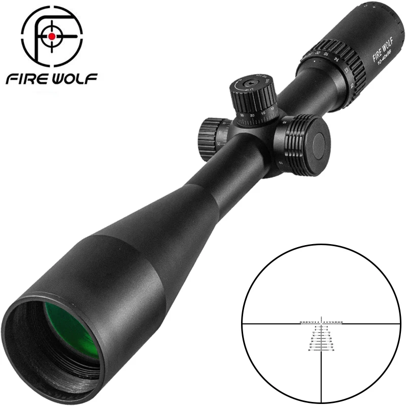 Fire Wolf 10 -40X56 Riflescope Hunting Scope Tactical Sight Glass Reticle Rifle For Sniper Airsoft Gun