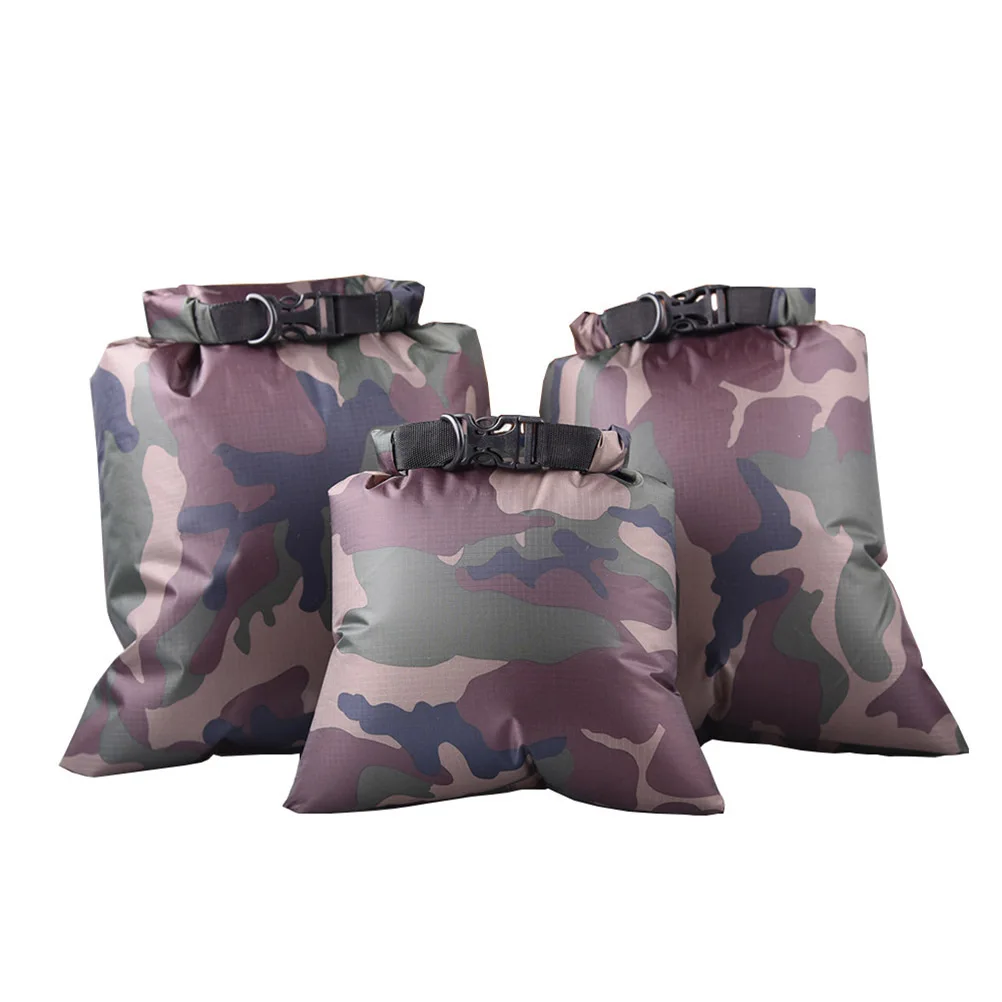 

3Pcs Waterproof Dry Bags Multifunctional Outdoor Storage Pouch Set Roll-Top Sealed for Kayaking Rafting Drifting Boating Camping