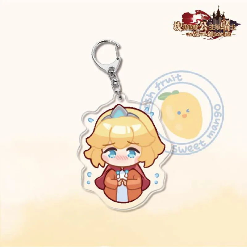 الكرتون Guardian حكايات أنيمي المفاتيح مزدوجة الوجهين الاكريليك أرقام مفتاح سلسلة حلقة قلادة اكسسوارات النساء الرجال المجوهرات هدية #4