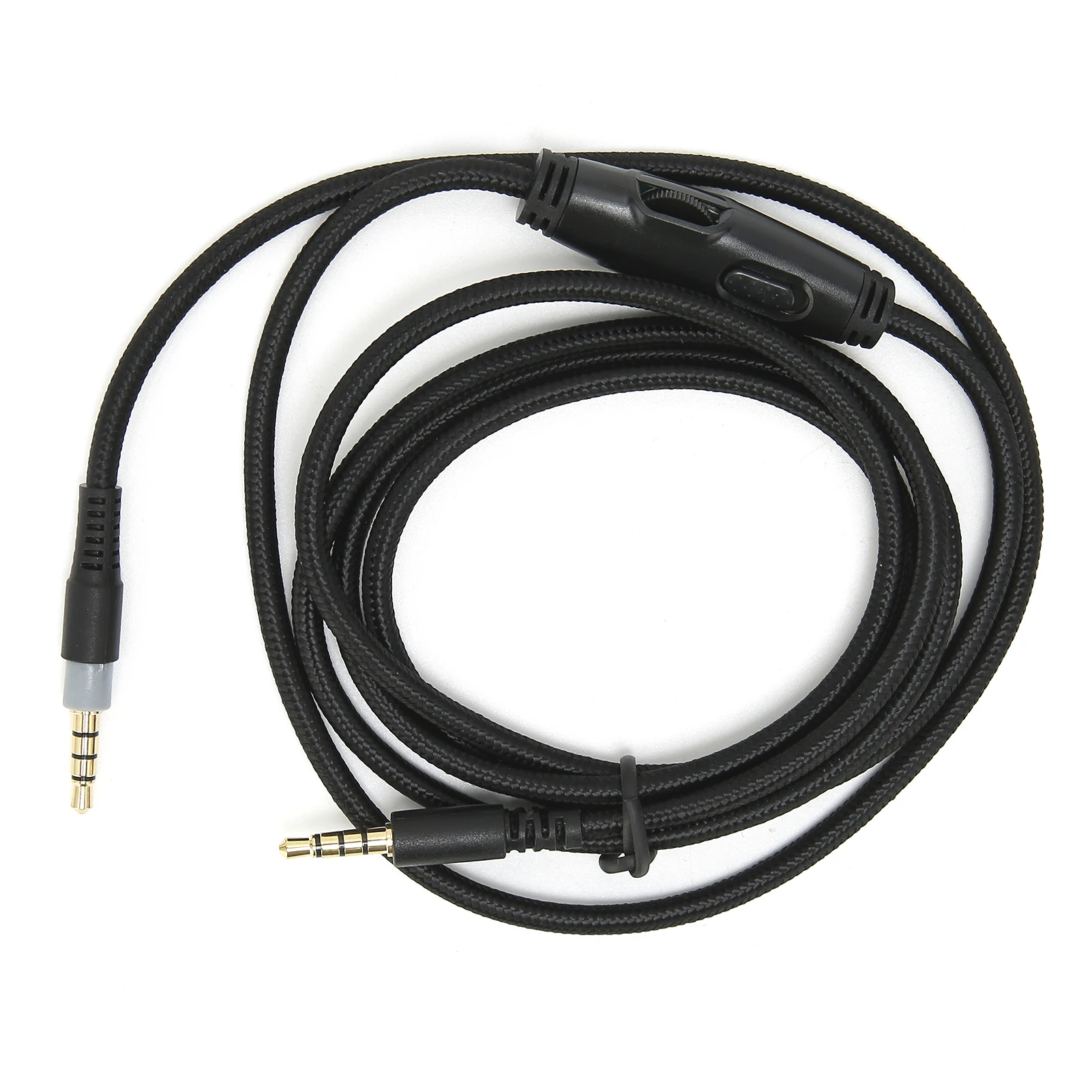 Portable Headphone Cable 3.5mm Plug and Play Perfect quality Male to Male Audio Cable with Volume Control for HyperX Cloud