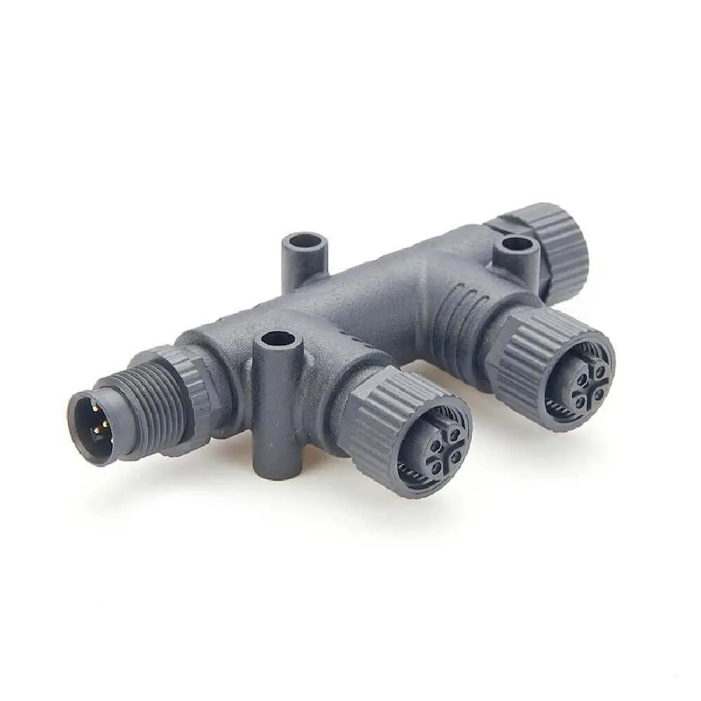 Nmea2000 Network M12 4 Way T Type Adapter 5 Pin One Male to Three Female Adapter
