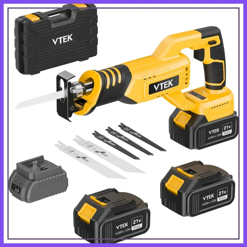 

Brushless Cordless Reciprocating Saw, 3 Speed, 0-3000 SPM for Wood/Metal/Plastic/Brick Cutting