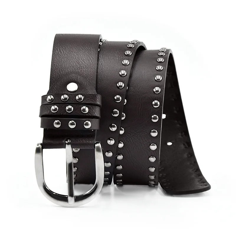 Neuer europäischer und amerikanischer breiter Gürtel für Damen im Punk-Stil, modische Niete, lässig, mit Jeansgürteln für Damen, Luxus-Designermarke – Detail 5