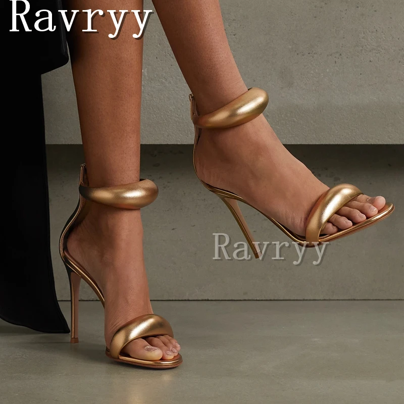 

Summer New Sheepskin Pointed Toe Thin High Heels Sandals Women's Versatile Open Toe Shoes Sexy Slip-On Sandals