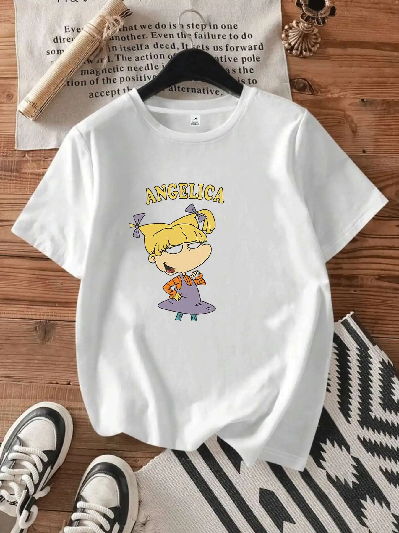 

【1147885】 Женская футболка больших размеров с круглым вырезом и короткими рукавами, эластичными половинными рукавами и модными принтами