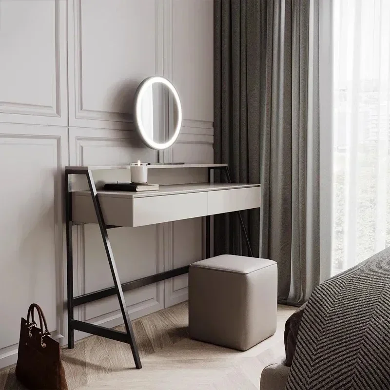 Luxury Nordic Dressing Table with Mirror & Storage Drawers - Modern Vanity Set for Bedroom & Dressing Room