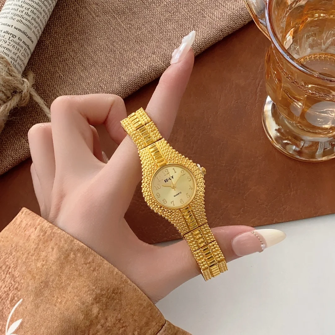 Женские часы, новые винтажные брендовые часы с ремешком из сплава, женские часы-браслет, элегантные золотые женские часы с круглым циферблатом, наручные часы Reloj Mujer