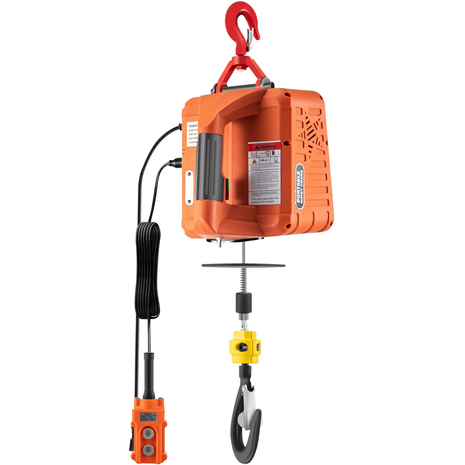 3-in-1 Electric Hoist Winch, 1100lbs Portable Electric Winch, 1500W 110V Power Winch Crane, 25ft Lifting Height,Wire And