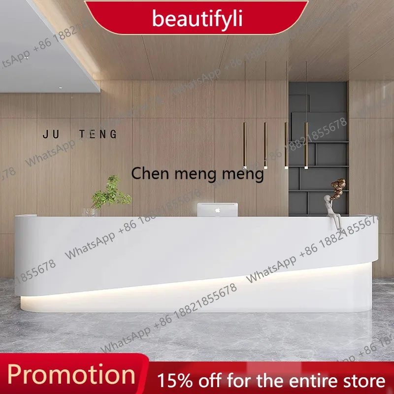 

01A Simple Store Reception Desks Counters Beauty Podium Pulpit Reception Desks Table Artificial Board Furniture