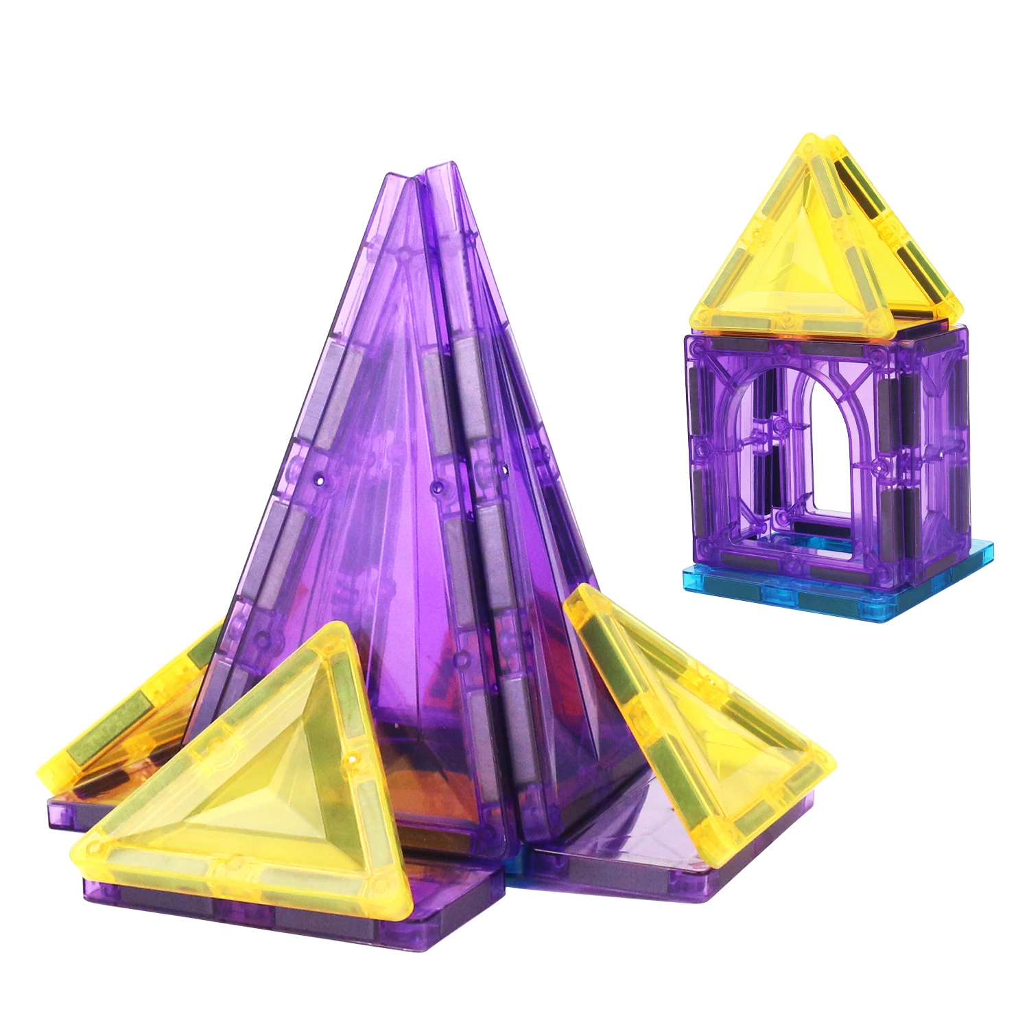 22 stuks groot kleurenraam magnetisch blok bouwspeelgoed voor ouder-kind interactieve doe-het-zelf kasteelmontage