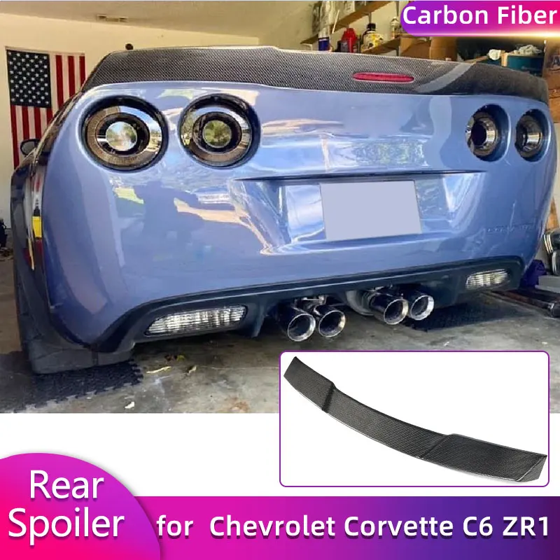 Vollcarbon-Heckspoiler für Chevrolet Corvette C6 ZR1 2006-2013, Rennsport-Heckspoiler Kofferraumflügel