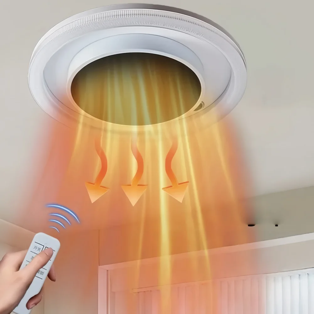 Remote Control Metal Far-Infrared Heater Fast Heating Adjustable Thermostat Overheat Protection for Household/Hotel/Office Use