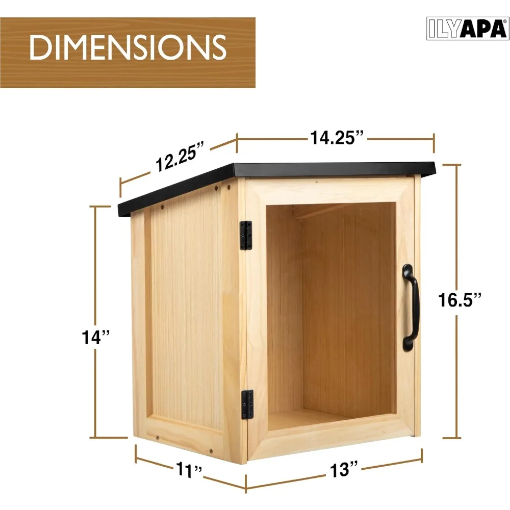 Outdoor Library Book Box - Free Literature Exchange Kit for Outside - Little Wood Cabinet for Sharing Books