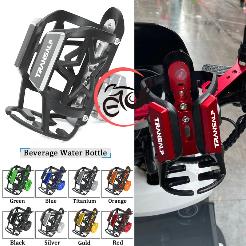 

2022 New Motorcycle Aluminum + Rubber Beverage Water Bottle Drink Cup For Honda TRANSALP 600 XL700V 700 XL 650 V/V1-V7 Transalp