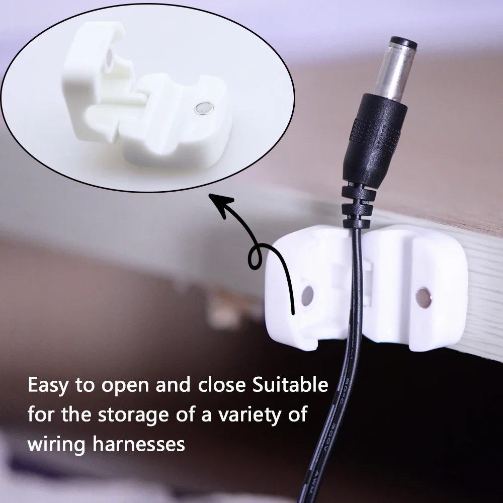 Magnetic Phone Cable Clips Cable Smooth Adjustable Cord Holder Under Desk Management Wire Keeper Cable Organizer Holder