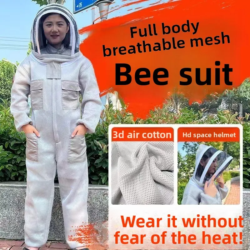 Breathable Beekeeping Suit Full Body Air Mesh Protective Clothing Set for Honey